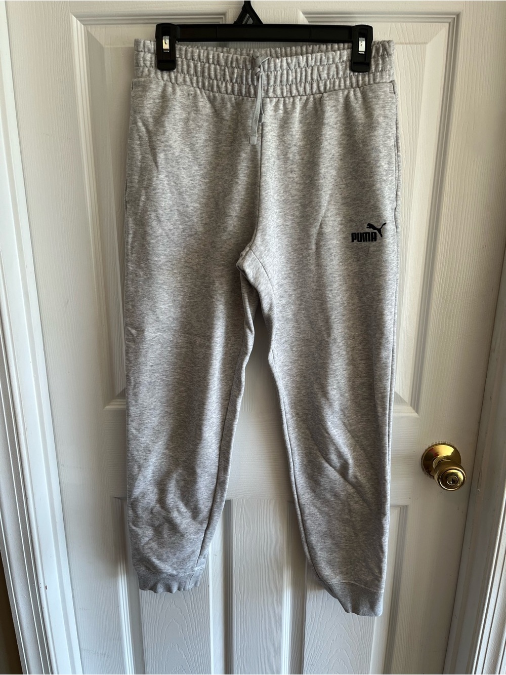 EUC Womens Puma Light Gray Fleece Sweatpants Joggers size S